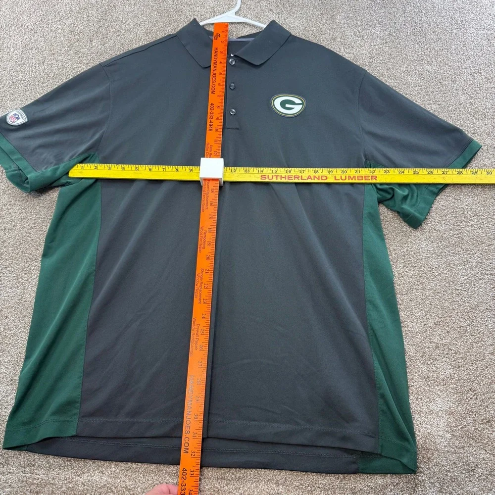 Nike NFL Equipment Green Bay Packers Dri-FIT Training Polo Mens XXL Grey Green